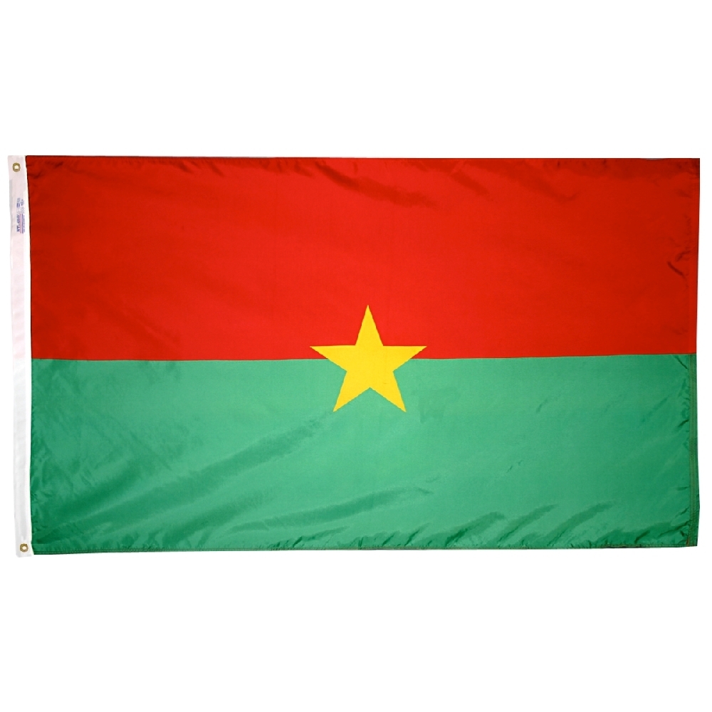 Burkina Faso Flag - Grommets 2 Nylon Burkina Faso Flag Grommets Finish