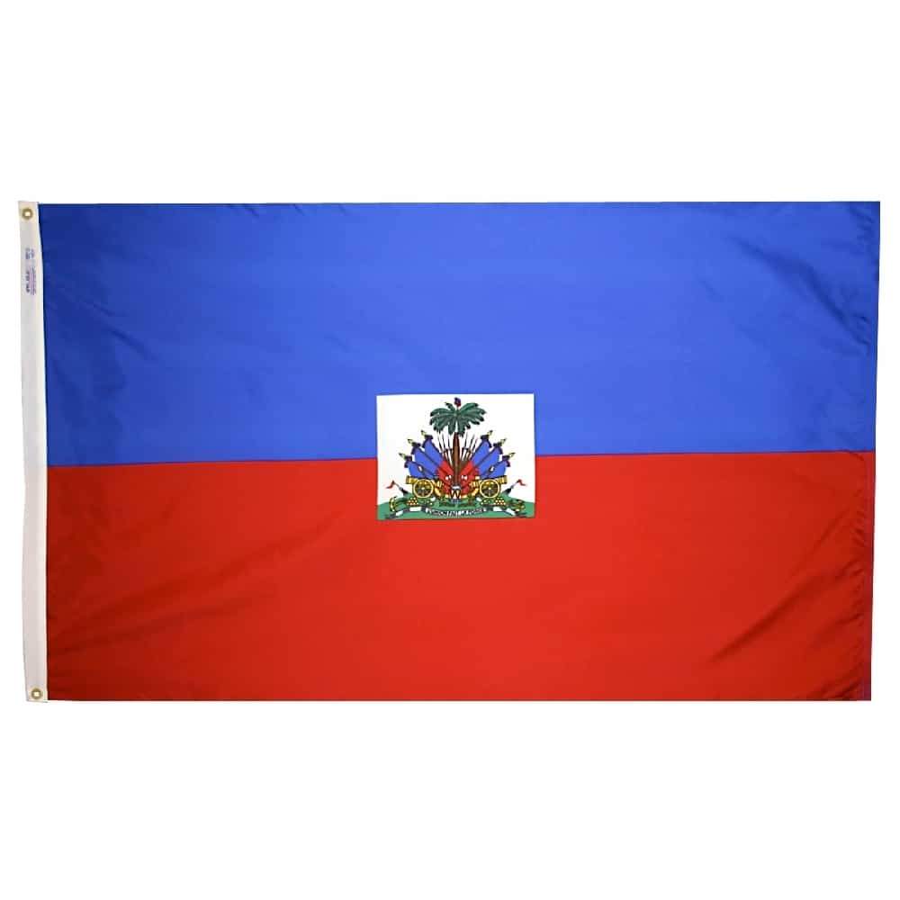 Haiti Government Flag - Grommets 2 Haiti Government Flag Grommets