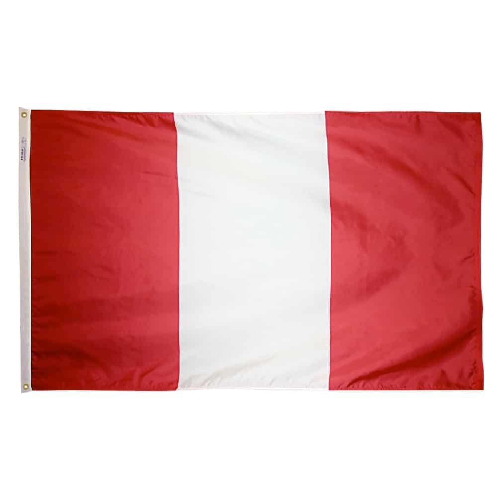Peru Civil Flag - Grommets 2 Nylon Peru Civil Flag Grommets Finish