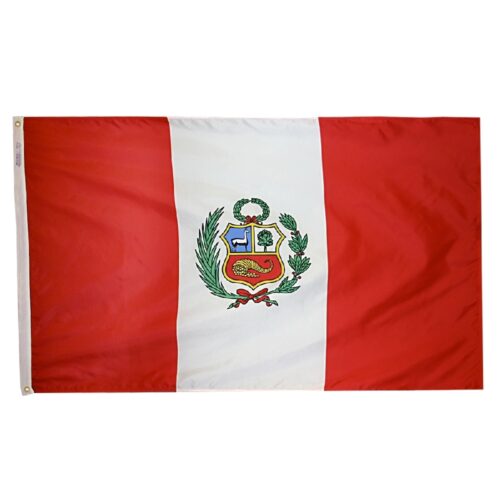 Nylon Peru Government Flag Grommets Finish