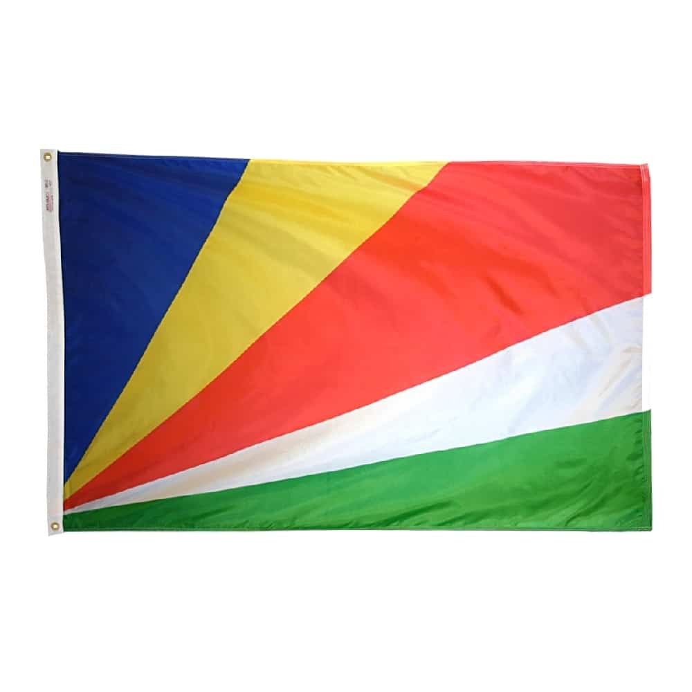 Seychelles Flag - Grommets 2 Nylon Seychelles Flag Grommets Finish