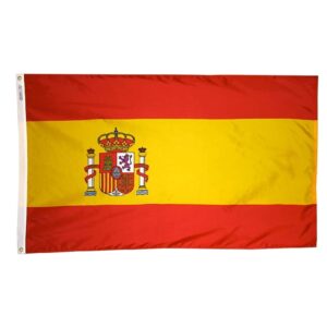 Nylon Spain Government Flag Grommets Finish