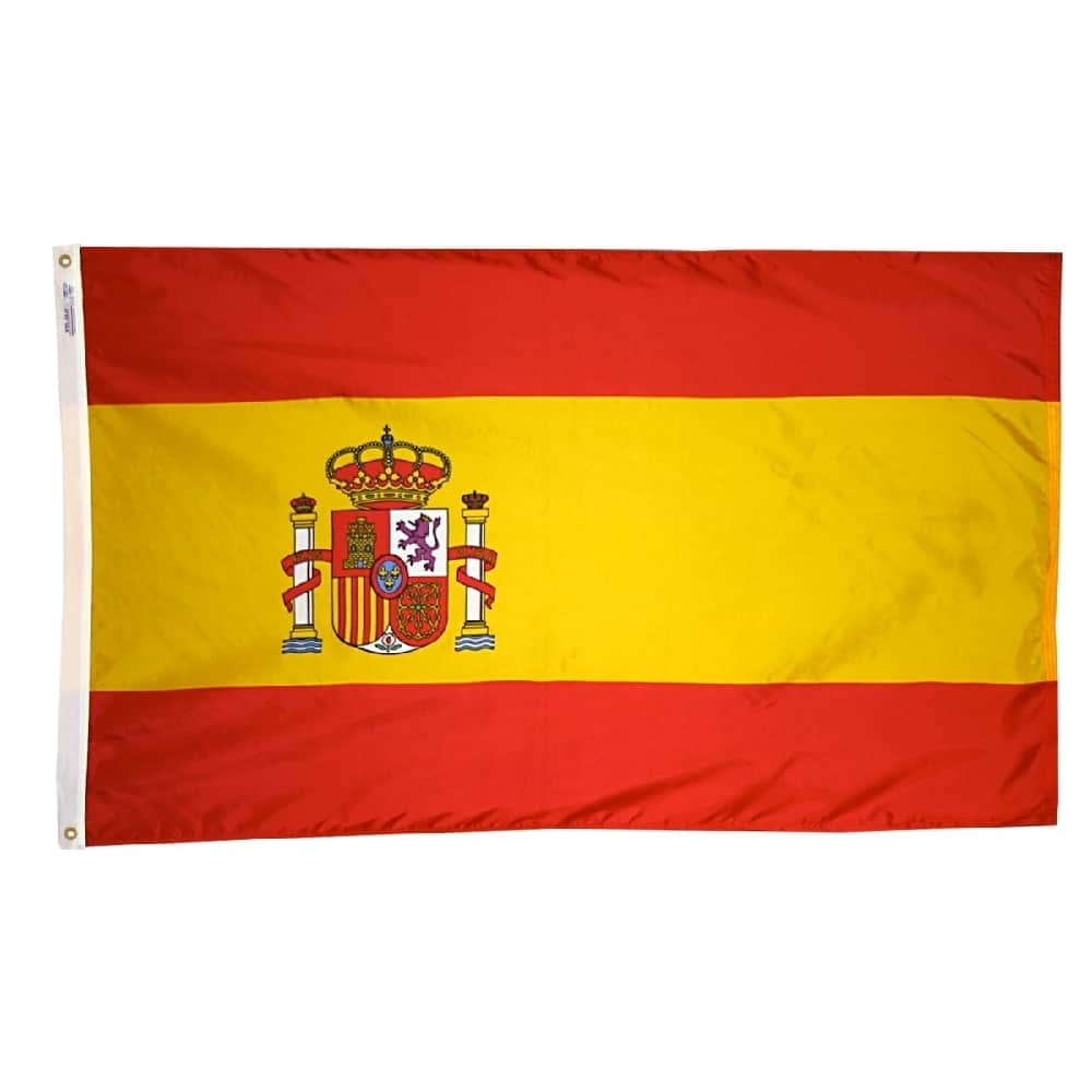Spain Government Flag - Grommets 2 Nylon Spain Government Flag Grommets Finish