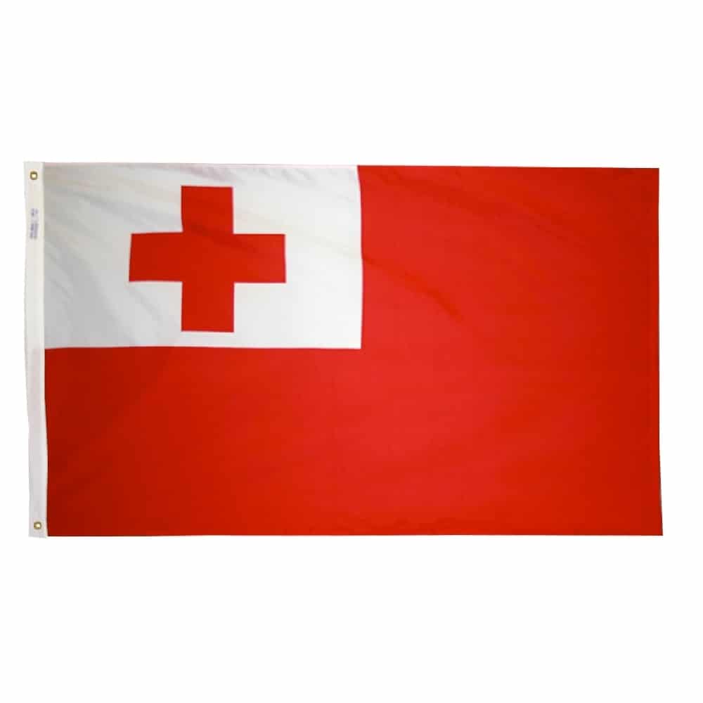 Tonga Flag - Grommets 2 Nylon Tonga Flag Grommets Finish