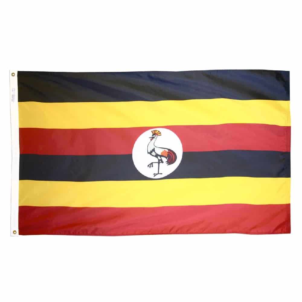 Uganda Flag - Grommets 2 Nylon Uganda Flag Grommets Finish