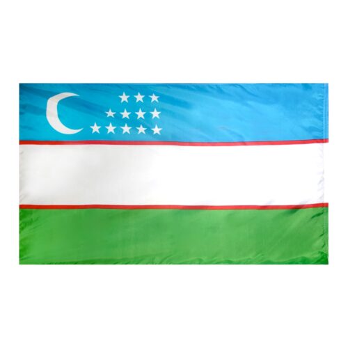 Nylon Uzbekistan Flag Grommets Finish