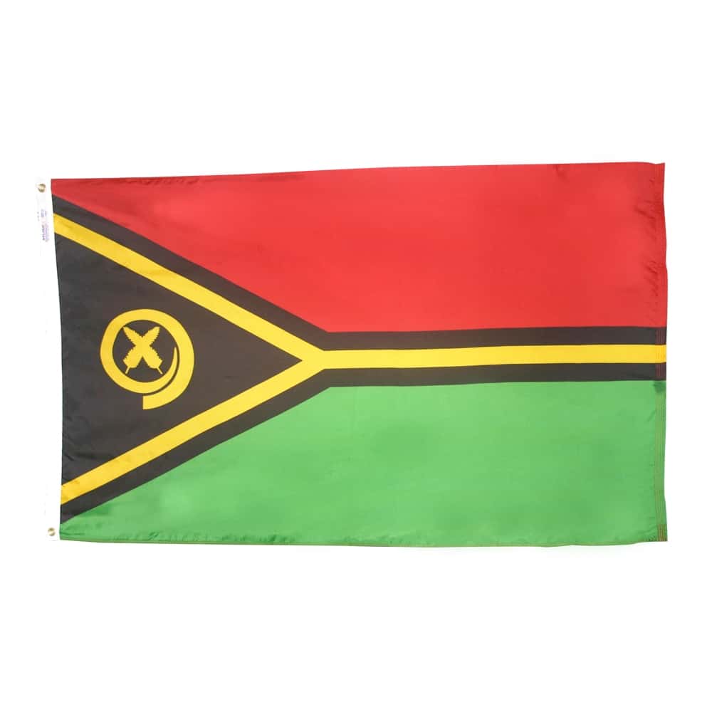 Vanuatu Flag - Grommets 2 Nylon Vanuatu Flag Grommets Finish