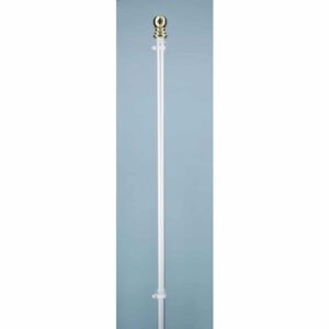 6 Foot 1 Piece White Spinning Pole With Ball