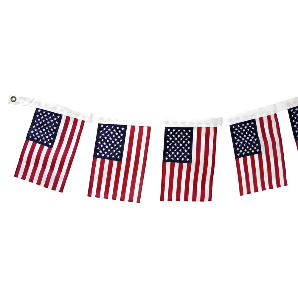 US Flag Garland - Grommets 2 US Flag Garland Grommets