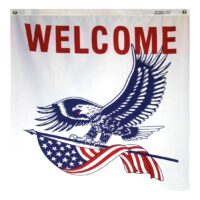 Welcome Eagle Banner - Grommets