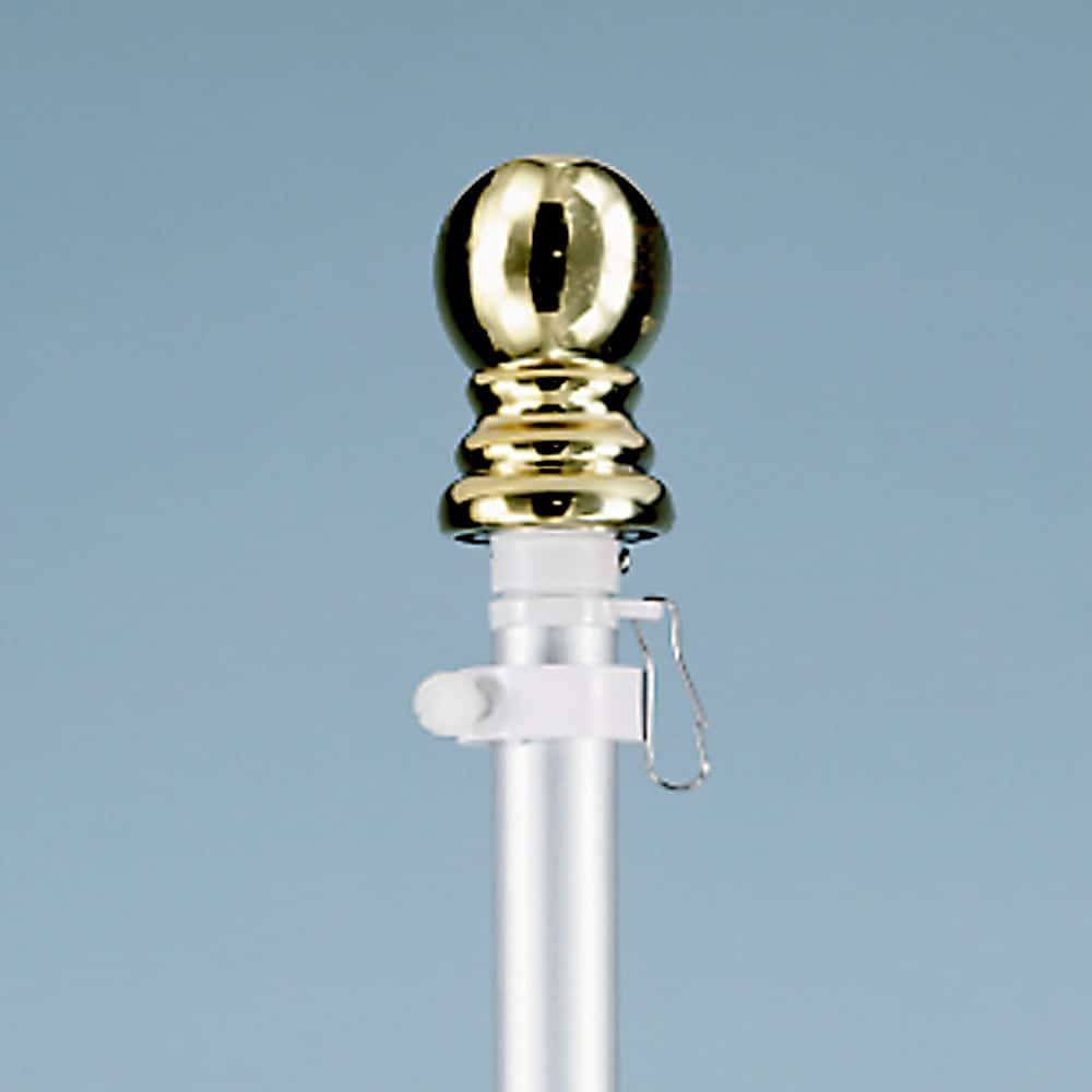 Tangle-Free Spinning Pole With Ball - White 3 Spinning Pole Ball Gold Finish