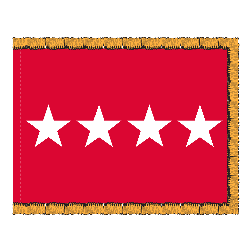 Army 4 Star General Officer Flag - Fringe 2 Army 4 Star General Officer Flag Fringe Finish