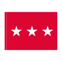 Army 3 Star General Officer Flag - Pole Hem