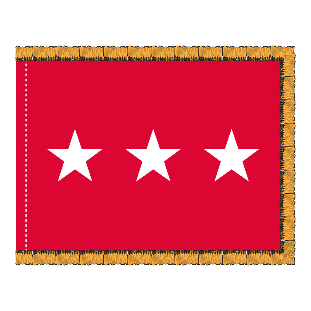 Army 3 Star General Officer Flag - Fringe 2 Army 3 Star General Officer Flag Fringe Finish