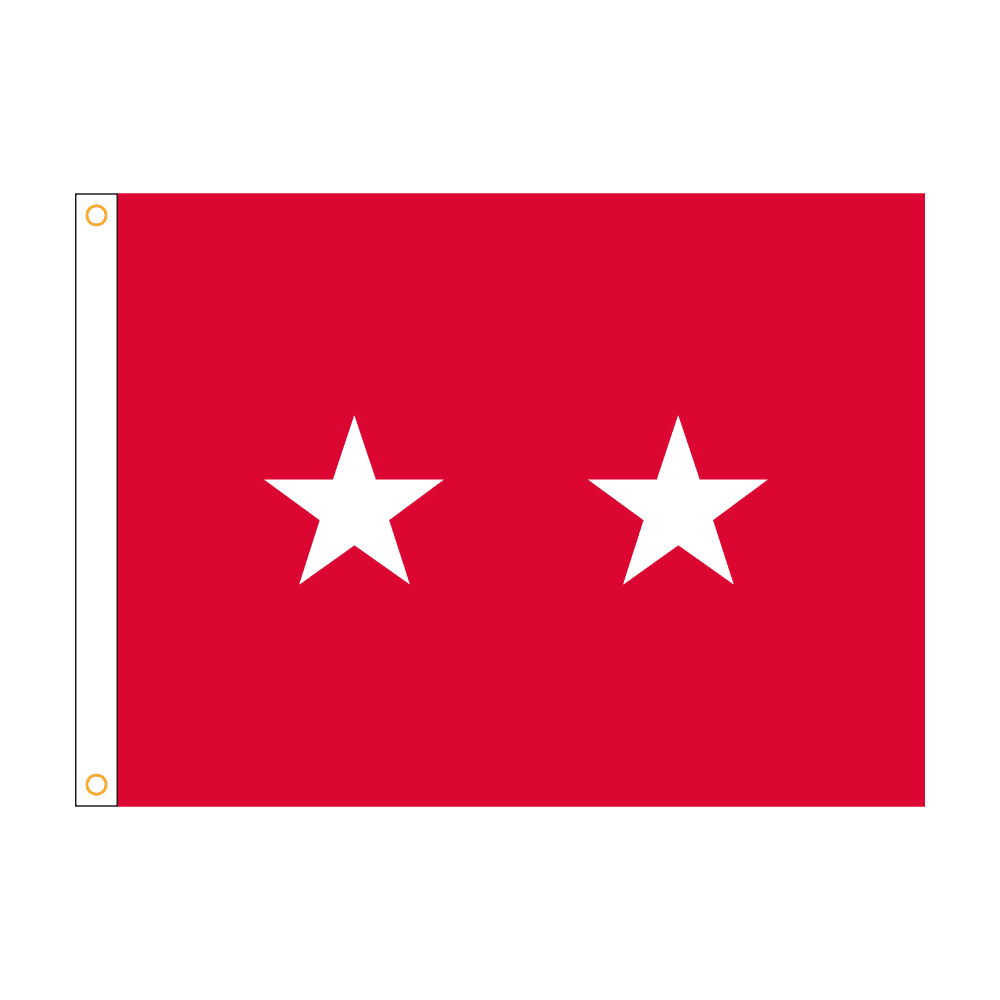 Army 2 Star General Officer Flag - Grommets 2 Army 2 Star General Officer Flag Grommets Finish