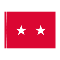 Army 2 Star General Officer Flag - Pole Hem