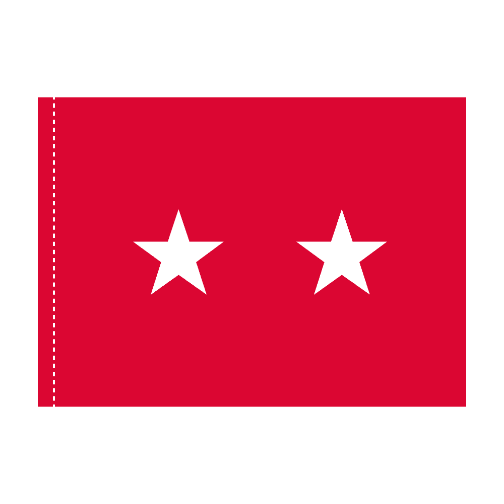 Army 2 Star General Officer Flag - Pole Hem 2 Army 2 Star General Officer Flag Pole Hem Finish