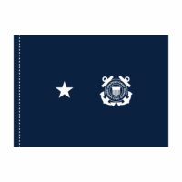 USCG 1 Star Blue Admiral Flag - Pole Hem