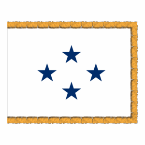 Navy 4 Star White Admiral Flag Fringe Finish