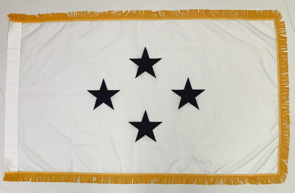 Navy 4 Star White Admiral Flag - Fringe 3 Navy 4 Star White Admiral Flag - Fringe - Image 2