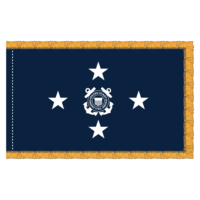USCG 4 Star Blue Admiral Flag - Fringe