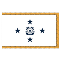 USCG 4 Star White Admiral Flag - Fringe