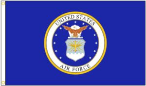 US Air Force Logo Flag Grommets Finish