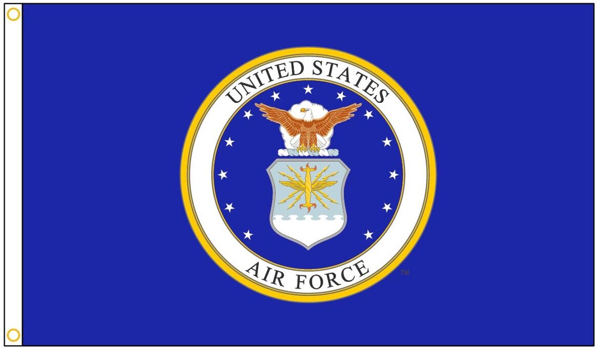 Air Force Logo Flag - Grommets 2 US Air Force Logo Flag Grommets Finish