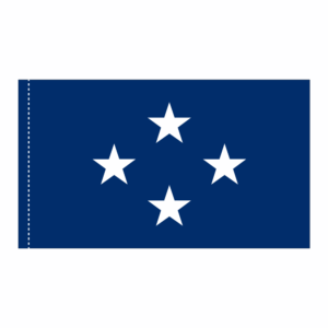 Navy 4 Star Blue Admiral Flag Pole Hem Finish