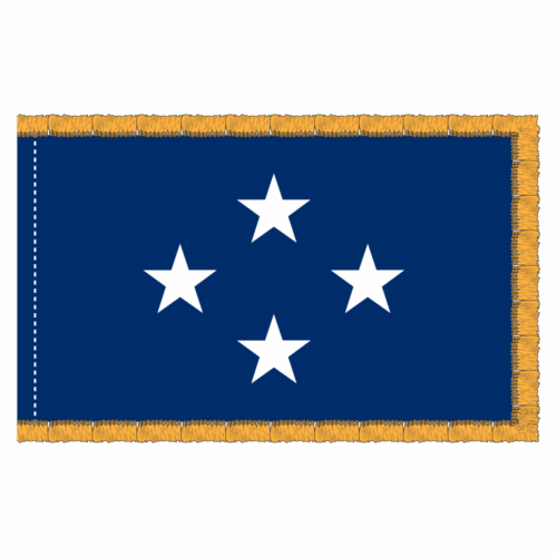 Navy 4 Star Blue Admiral Flag Fringe Finish