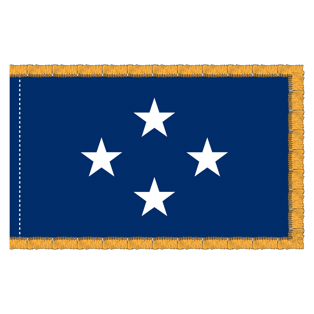 Navy 4 Star Blue Admiral Flag - Fringe 2 Navy 4 Star Blue Admiral Flag Fringe Finish