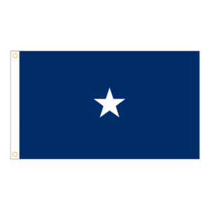 Navy 1 Star Blue Admiral Flag Grommets Finish