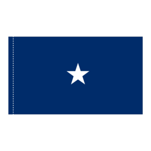 Navy 1 Star Blue Admiral Flag Pole Hem Finish