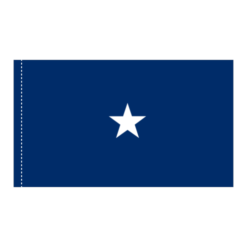 Navy 1 Star Blue Admiral Flag Pole Hem Finish