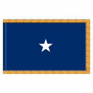 Navy 1 Star Blue Admiral Flag Fringe Finish