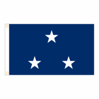 Navy 3 Star Blue Admiral Flag - Grommets