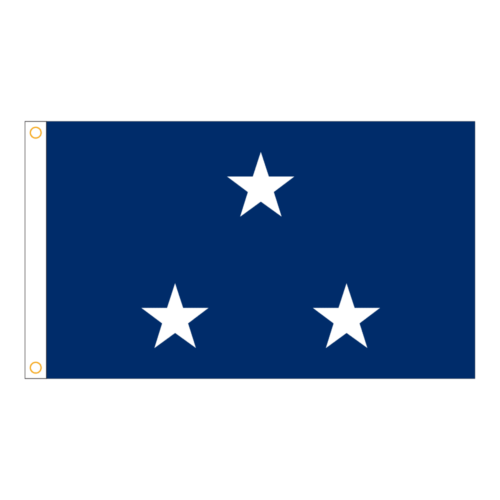 Navy 3 Star Blue Admiral Flag Grommets Finish
