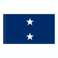 Navy 2 Star Blue Admiral Flag - Pole Hem