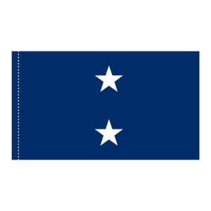 Navy 2 Star Blue Admiral Flag Pole Hem Finish