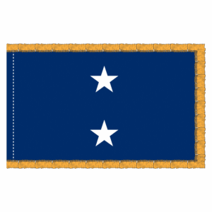Navy 2 Star Blue Admiral Flag Fringe Finish