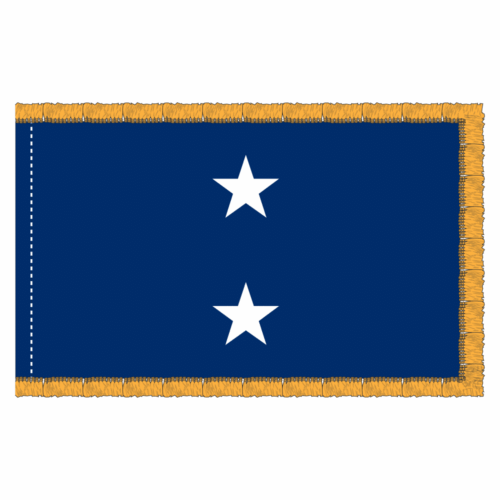 Navy 2 Star Blue Admiral Flag Fringe Finish