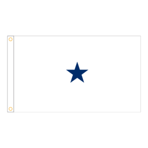 Navy 1 Star White Admiral Flag Grommets Finish