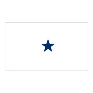 Navy 1 Star White Admiral Flag Pole Hem Finish