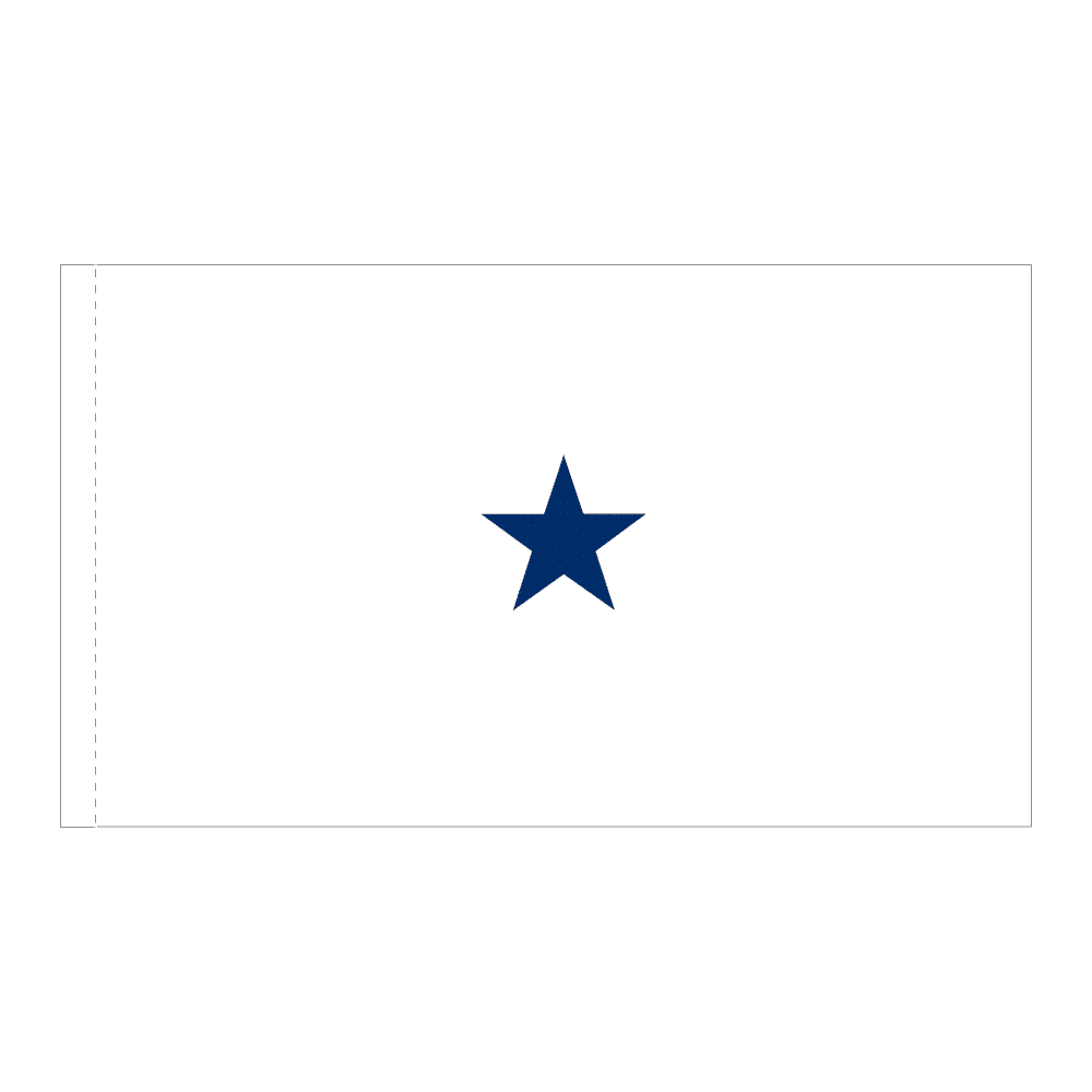 Navy 1 Star White Admiral Flag - Pole Hem 2 Navy 1 Star White Admiral Flag Pole Hem Finish