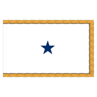 Navy 1 Star White Admiral Flag - Fringe