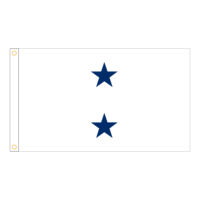 Navy 2 Star White Admiral Flag - Grommets