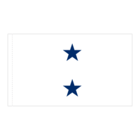 Navy 2 Star White Admiral Flag - Pole Hem