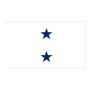 Navy 2 Star White Admiral Flag Pole Hem Finish