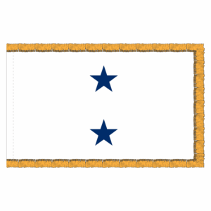 Navy 2 Star White Admiral Flag Fringe Finish