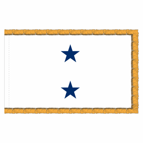 Navy 2 Star White Admiral Flag Fringe Finish